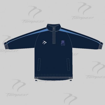 HW HC Old Style Men's Navy Light Blue White Tracksuit ( Training) Top 1/3 Zipped